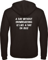 Wintersport hoodie zwart S - Snowboarding - soBAD. | Foute apres ski outfit | kleding | verkleedkleren | wintersporttruien | wintersport dames en heren | Snowboarding