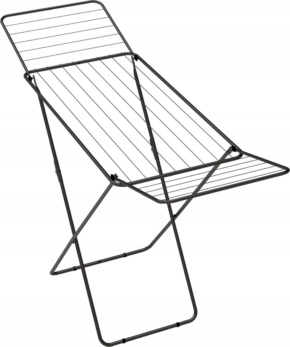 Goedkoopste Droogrek vleugeldroogrek inklapbaar en staand - Ruim wasdroogrek tot 18 meter wasgoed zwart 107 folding wall laundry rack