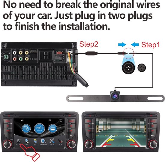 Autoradio per Audi A3 S3 8P RS3 2003 2004 2005 2006 2007 2008 2009 2010 2011 2012, sistema Android 12 2G+64G con Carplay Android Auto, touchscreen da 7 pollici, supporta DAB GPS Navi WLAN Bluetooth