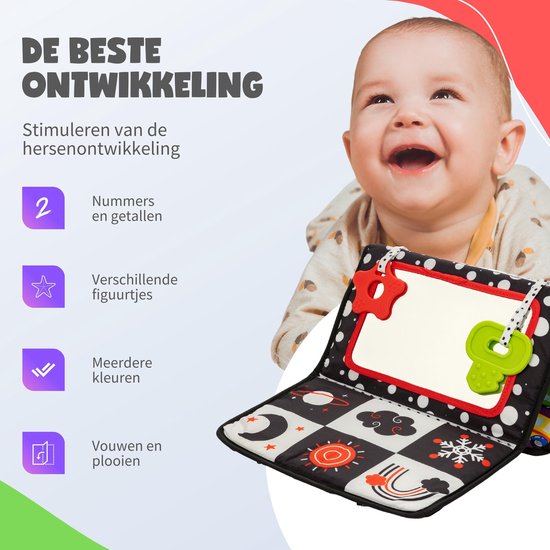 MontiPlay® Buikligtrainer Baby - Knisperboekje Baby - Baby speelgoed 6 maanden - Educatief Speelgoed - Montessori - Sensorisch - Speelgoedboek 2024 van MontiPlay® — afbeelding 5