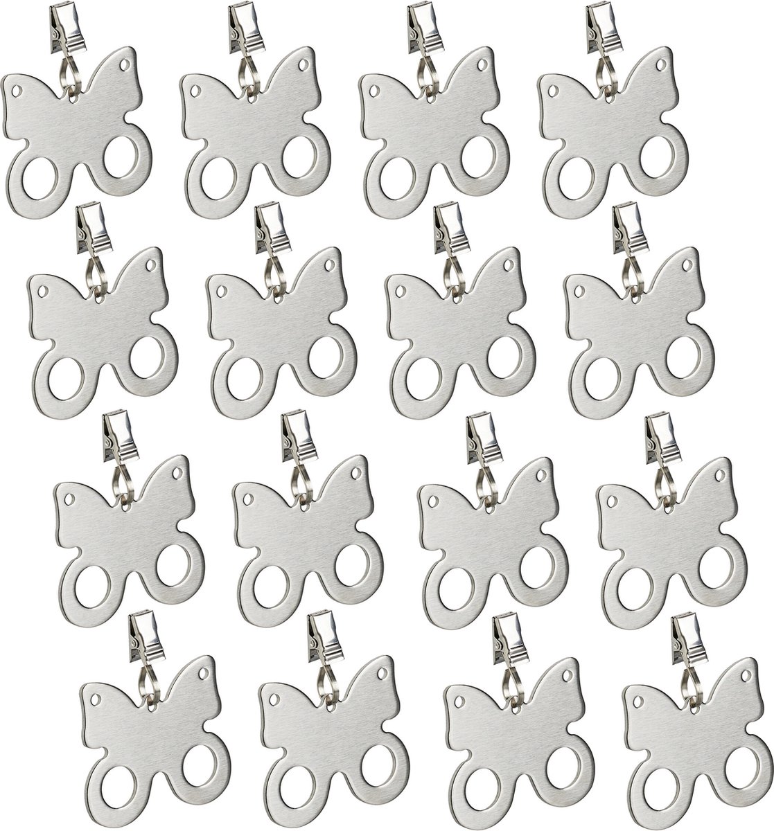 tafelkleed gewichtjes - set van 16 - vlinder - rvs - zilver
