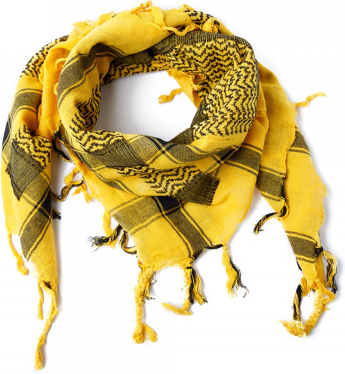 Kufiya - Originele Arafat sjaal - PLO sjaal - Shemagh - Palestijnse sjaal - Geel Met Zwart - Pali Doek - Hoog Kwaliteit