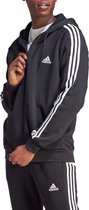 adidas Sportswear Essentials Fleece 3-Stripes Ritshoodie - Heren - Zwart- L