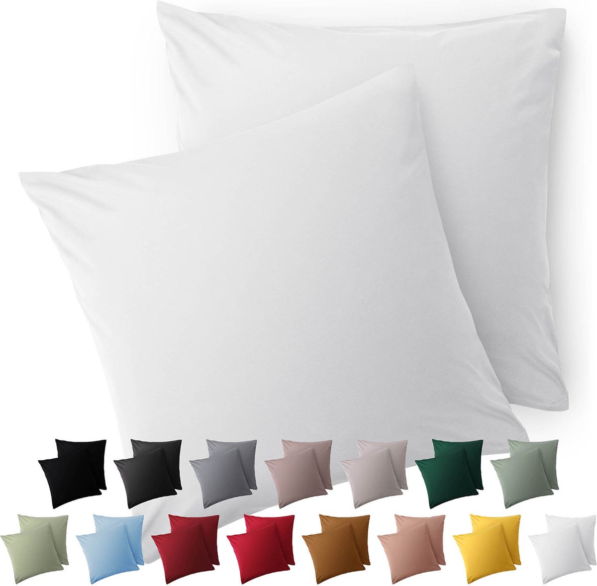 Blumtal Kussensloop Microvezel Kussenhoes 80 x 80 cm - Wit - Set van 2