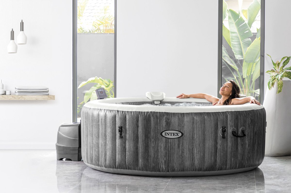 Intex PureSpa Greywood Deluxe Bubble Massage opblaasbare spa - 6 personen