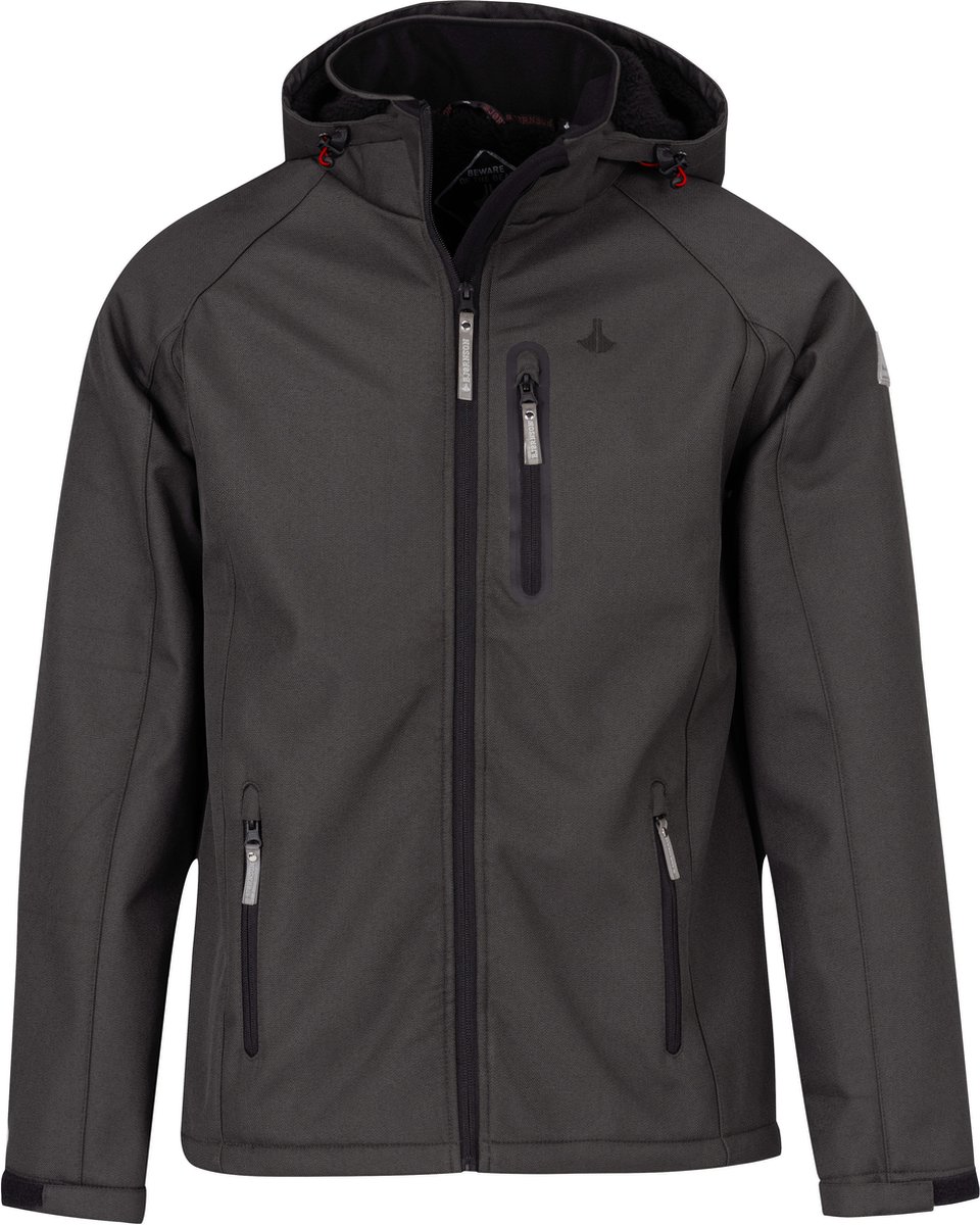 BJØRNSON Hamm Softshell Winterjas Heren Teddy Winddicht Antraciet