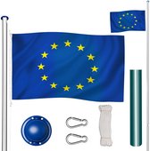 Vlaggenmast in hoogte verstelbaar - aluminium - incl. vlag Europa - max. hoogte 565cm - 402859