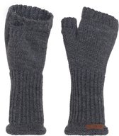 Knit Factory Cleo Gebreide Dames Vingerloze Handschoenen - Handschoenen voor in de herfst & winter - Donkergrijze handschoenen - Polswarmers - Antraciet - One Size