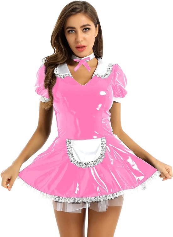 Sissy Maid kostuum - Stijl 12 - Pink/2XLarge