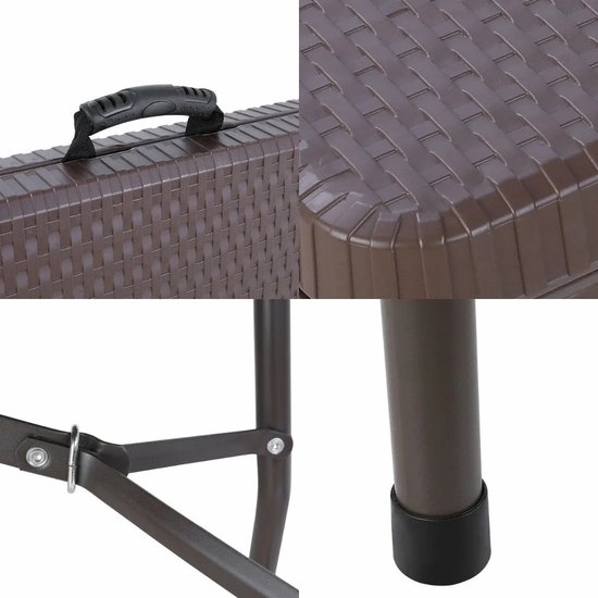 Vouwtafel 180 cm - Inklapbare Picknicktafel Camping Met Handvat - Plooitafel of Klaptafel 150 kg Draaggewicht - Partytafel Inklapbaar - Uitklapbare Tafel — afbeelding 2