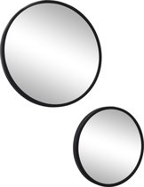 LOFT42 - Mirror - Spiegels Rond - Zwart - Set van 2 - Ø45 & Ø35