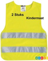 2x Kids Veiligheidsvest - Fluorescerend Geel | One Size Fits All | Bescherming & Werkkleding | Pech & Veiligheid