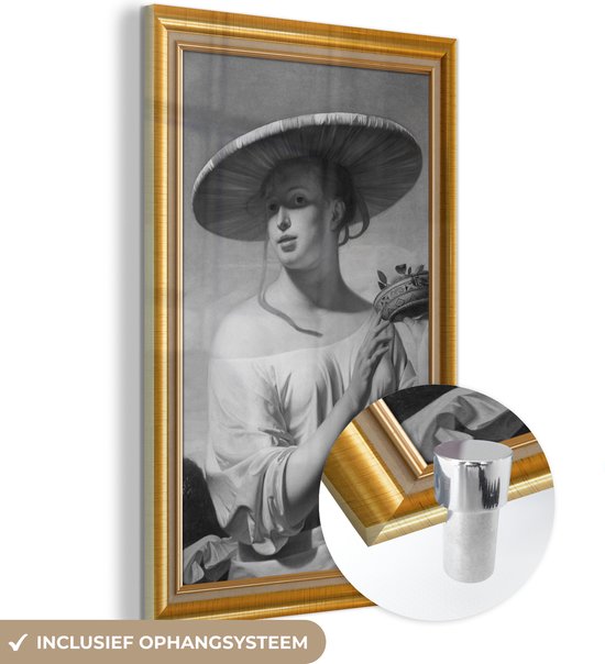 MuchoWow® Glasschilderij 20x30 cm - Schilderij acrylglas - Kunst - Schilder - Lijst - Goud - Foto op glas - Schilderijen