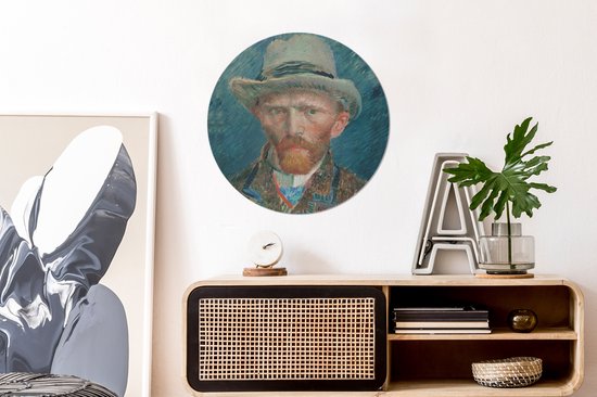 Autoportrait 1887 - Peinture de Vincent van Gogh mural cercle aluminium ⌀ 60 cm - Tirage photo sur aluminium (décoration murale métal)