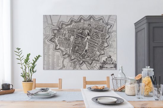 Peintures sur toile - Carte - Groningue - Histoire - 120x90 cm - Décoration murale