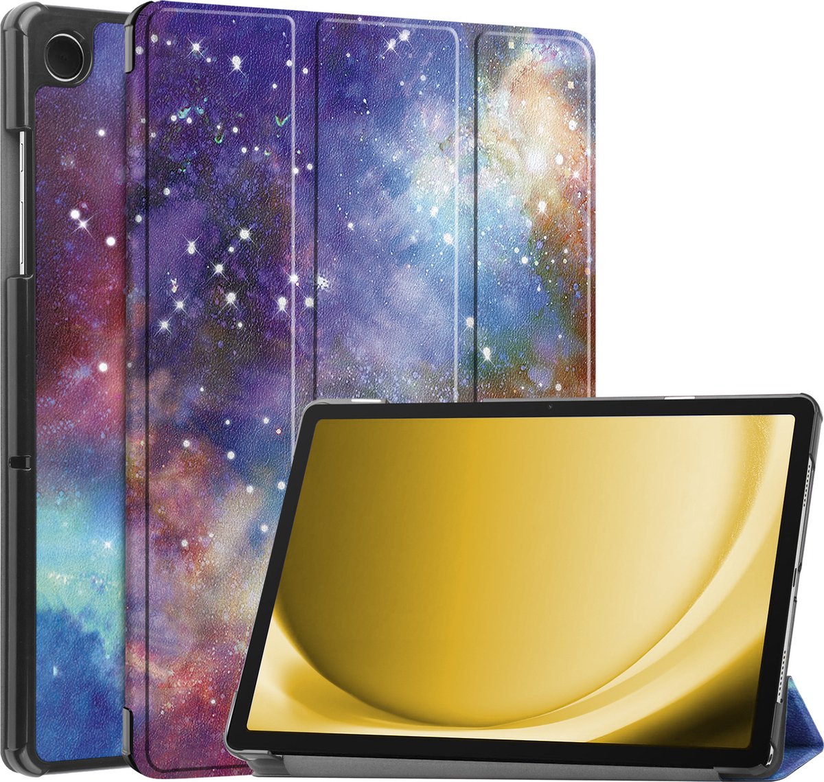 Hoes - Geschikt voor Samsung Galaxy Tab A9 Plus - Dun & Stevig - Trifold Bookcase - Hard Cover - Hardcover Book Case - Tablet Hoesje - Galaxy