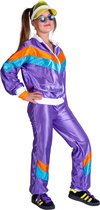 Funny Fashion - Jaren 80 & 90 Kostuum - Purple Power Jogging - Vrouw - Paars - Maat 40-42 - Carnavalskleding - Verkleedkleding