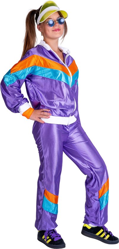 Funny Fashion - Costume années 80 et 90 - Purple Power Jogging - Femme - Violet - Taille 40-42 - Déguisements - Déguisements