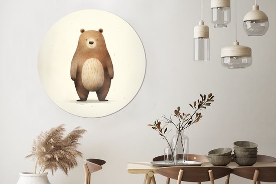 WallCircle - Cercle mural ⌀ 150 - Aquarelle - Ours - Marron - Animaux - Tableaux ronds salon - Plaque murale ronde - Cercle de Décoration murale - Décoration de chambre à l'intérieur - Cercle mural de Décoration murale - Accessoires de maison
