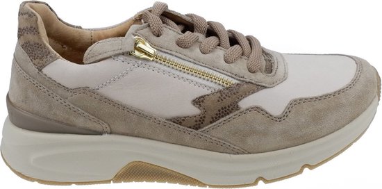 Gabor rollingsoft sensitive 76.898.51 - dames rollende wandelsneaker - beige - maat 37.5 (EU) 4.5 (UK)