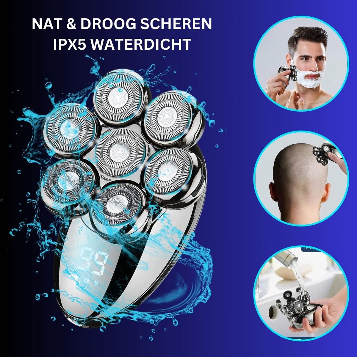 Yesin® 9-in-1 Scheerapparaat voor Mannen Draadloos Nat & Droog - afbeelding 3