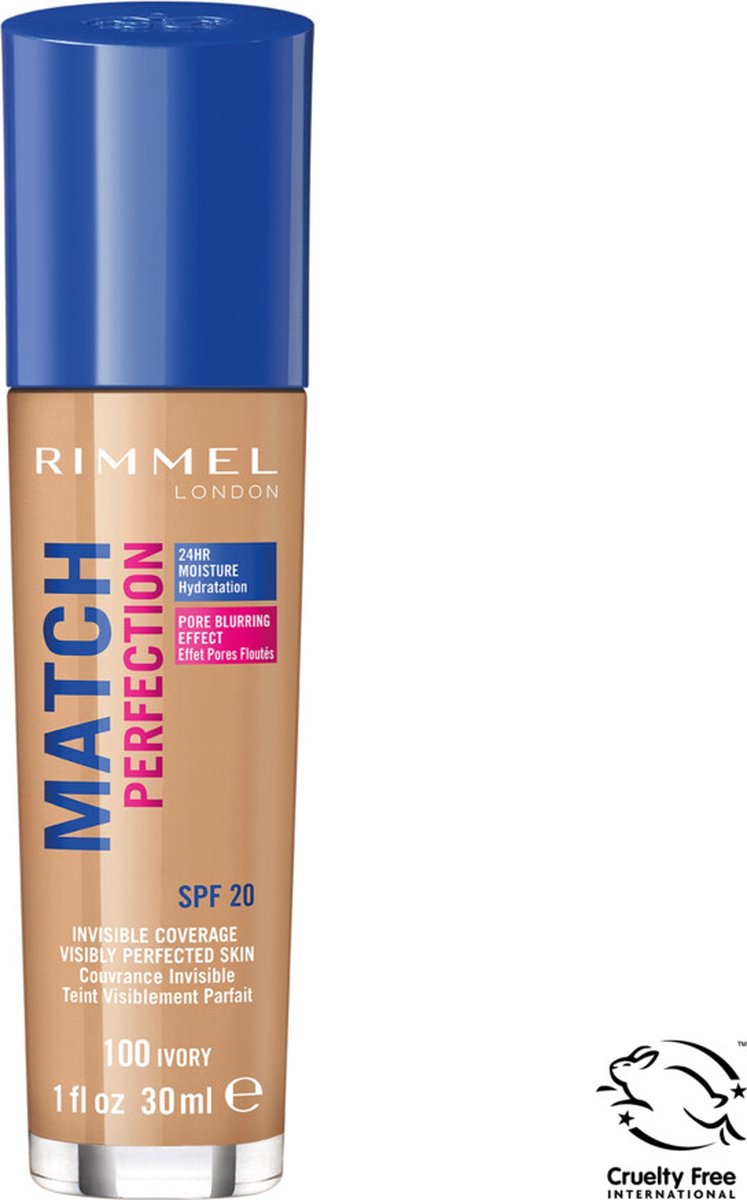 Rimmel London Foundation Match Perfection 100 Ivory 30ML