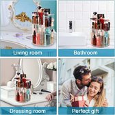 Beauty, cosmetica-organizer, 7 verstelbare niveaus, grote capaciteit, 360 graden draaibaar, make-upbox voor dressoir, badkamer, slaapkamer, transparant