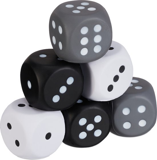 Relaxdays foam dobbelsteen - set van 6 - leren rekenen - school - grote ...