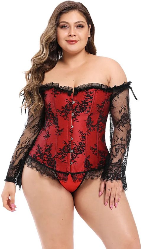 Corset Silhouette Seductiva - Également TAILLE PLUS - S à XXXL - Lingerie corset érotique - Grandes tailles - Manches longues - Costume sexy - Très bonne qualité