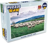 Puzzel Schapen - Natuur - Gras - Legpuzzel - Puzzel 1000 stukjes volwassenen