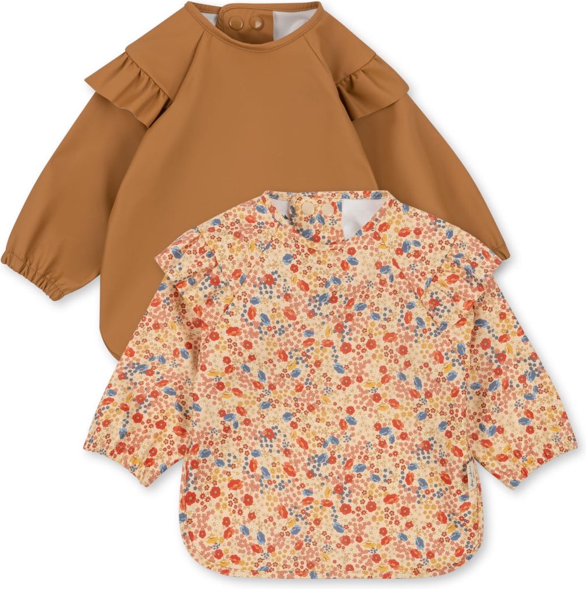 Goedkoopste Konges Sløjd 2 Pack Dinner Bib / Slab - 18M tot 3J - Met mouwen - Villetta / Almond