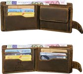 ' lederen portemonnee mannen RFID en NFC bescherming mannen portemonnee met drukknop portemonnee met uitleesbescherming in geschenkverpakking