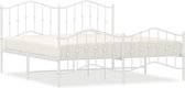 vidaXL-Cadre de lit avec tête et pied Métal-Blanc-183x213-cm