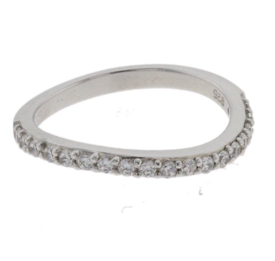 Behave Ring - zilver - 925 zilver - met steentjes - minimalistische ring - maat 52 - 16.5mm