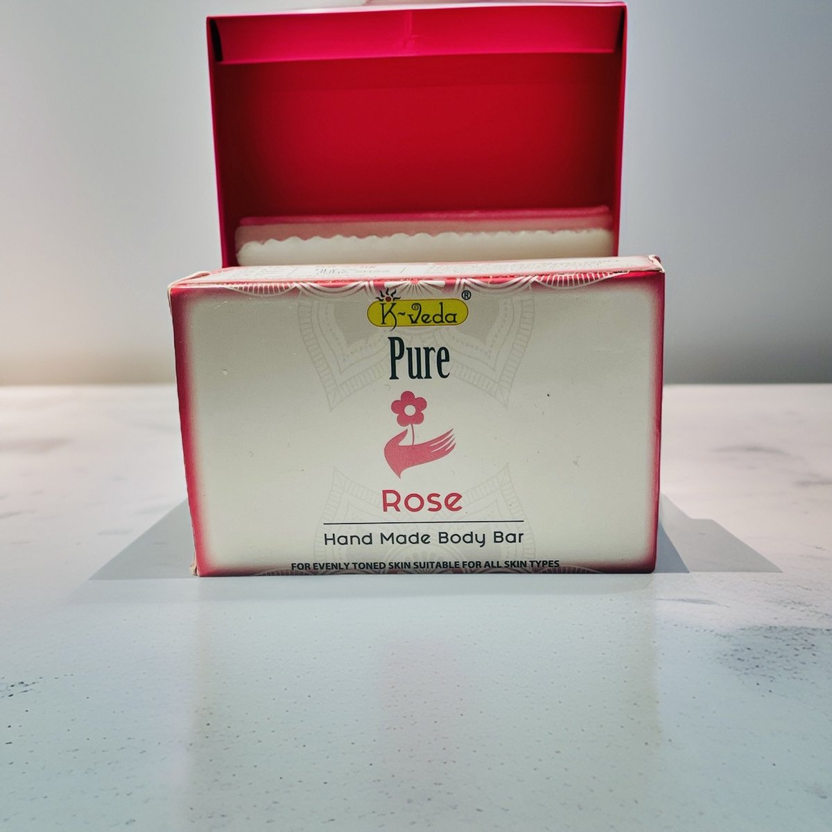 Goedkoopste K-Veda - Handmade Body Zeep Bar - Rose - 3 stuk - 100g