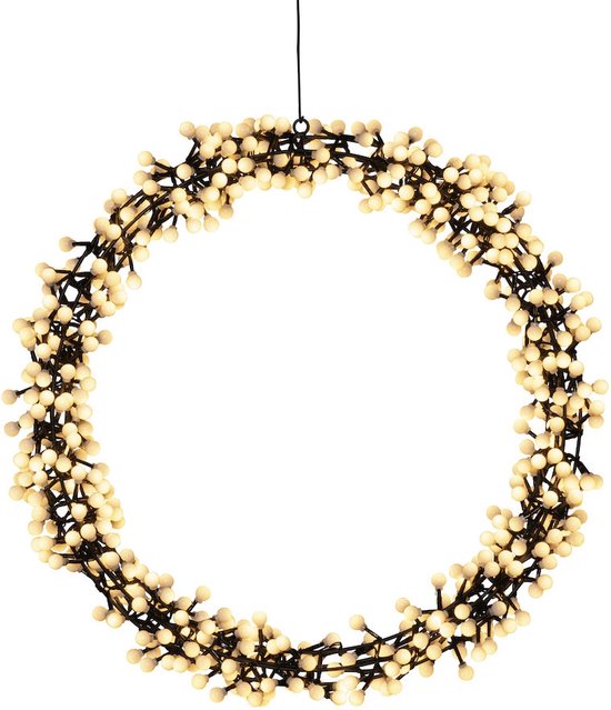 LED Krans Metaal 52 Cm 600 Lichts Warm Wit 8 Uur Timer 5 