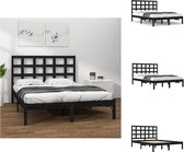vidaXL Bedframe Black Pine Wood - 205.5 x 205.5 x 31 cm - Solid Frame - Comfortable Experience - Bed