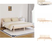 vidaXL Houten Bedframe - Modern Bedroom - Bedframe - Afmeting- 205.5 x 165.5 x 69.5 cm - Ken- Massief grenenhout - Bed
