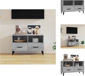 vidaXL Tv-meubel Grijs Sonoma Eiken - 80x36x50 cm - Stevig Hout - Opbergruimte - Stevig Blad - Kast