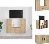 vidaXL TV-meubel Set Zonoma Eiken - 2x 40x34.5x100cm - 1x 57x34.5x40cm - Kast