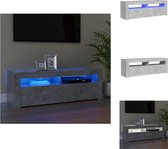 vidaXL TV-meubel Betongrijs - Hifi-kast - 120 x 35 x 40 cm - RGB LED-verlichting - Kast