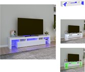 vidaXL TV-meubel Nord - Tv-meubels - 200 x 36.5 x 40 cm - LED-verlichting - Hoogglans wit - Kast