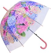 Paraplu Volwassenen 60 cm Roze Kunststof Hortensia