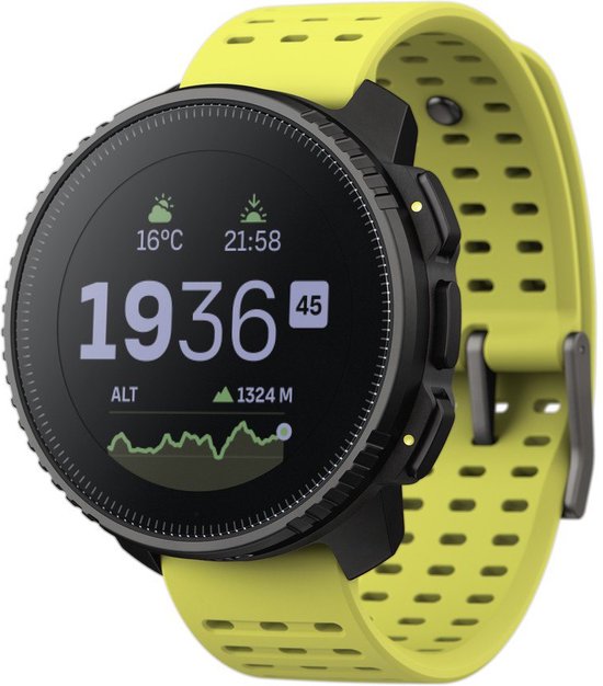 GPS-sporthorloge - ALTIMETER - SUUNTO - VERTICAAL - Zwart Lime Schermdiameter 49 mm