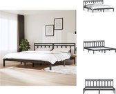 vidaXL Bedframe - Grenenhout - Grijs - 205.5 x 166 x 100 cm - 160 x 200 cm - Montage vereist - Bed