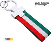 *** Italiaanse Vlag Sleutelhanger - Voor Italiaanse Auto's / Universeel - Auto Logo Automerk Sleutel Hanger - Keychain -van Heble® ***