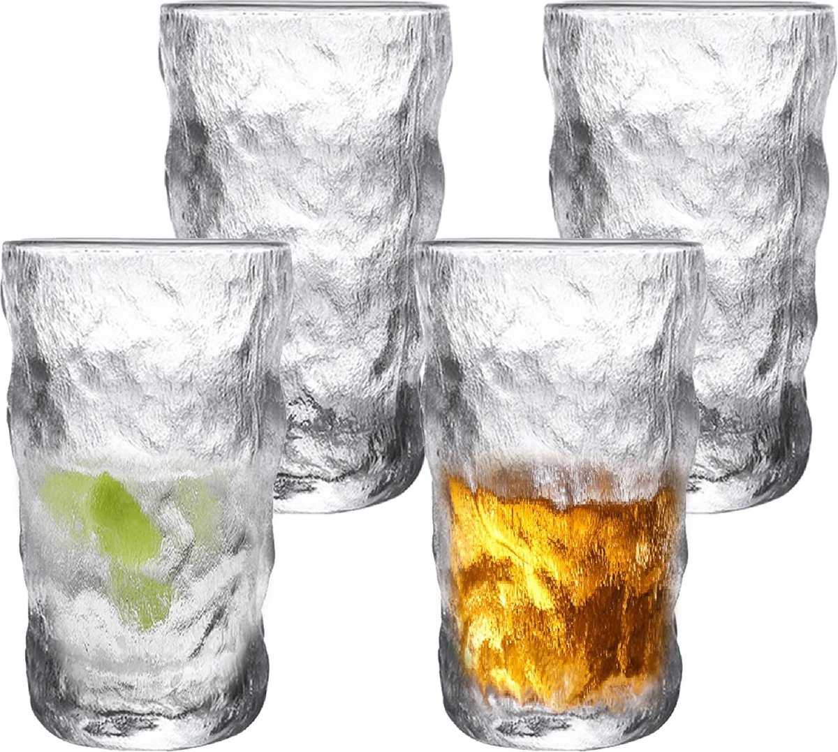 Goedkoopste Long Drink Glazen Set, 300 ml, 6 stuks, Kristallen Glas, Mat Glas, Sapglas, Waterglas, Whiskeyglazen, Gin en Tonic, Mokken Set