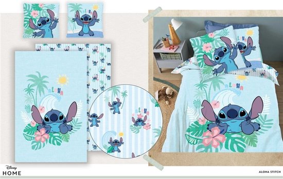 Disney Lilo & Stitch Dekbedovertrek, Aloha - Eenpersoons - 140 x 200 cm - Polycotton