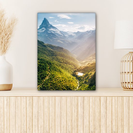 Tableau sur toile Montagnes - Plantes - Paysage - 30x40 cm - Décoration murale