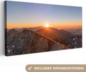 Tableau sur toile Berg - Paysage - Soleil - 40x20 cm - Décoration murale